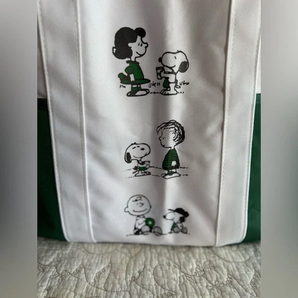 2025 New Starbucks Snoopy Tote Bag Shoulder Bag WHITE/GREEN Canvas - Picture 3 of 12